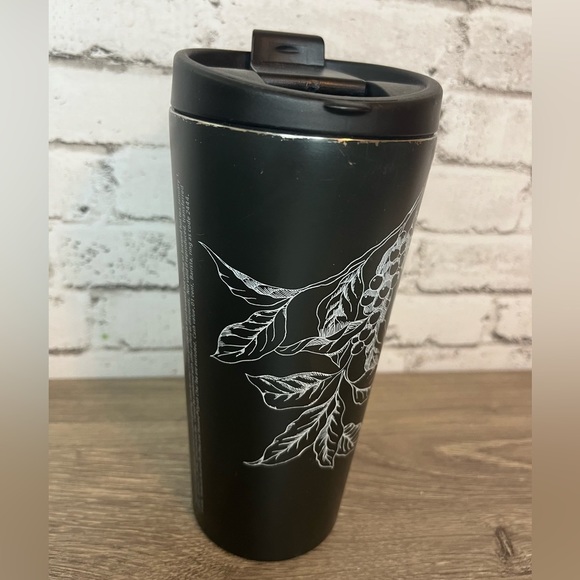 Starbucks Cup Tumbler 16 Oz. Refillable January 2016 Matte Black Grape Leaf - Picture 3 of 6